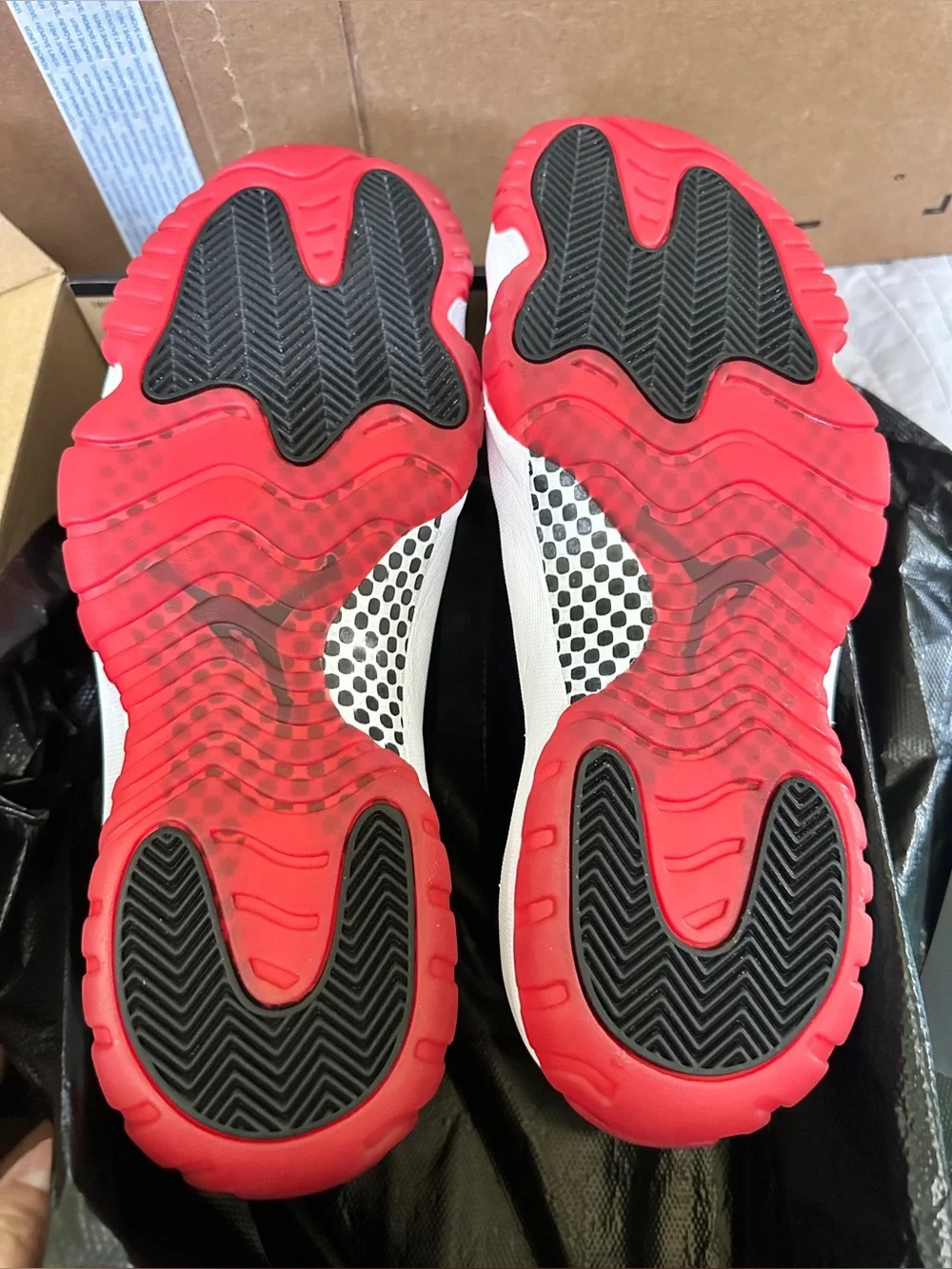 Air Jordan 11 Retro 'Bred' High Top Sneakers - Black/Red